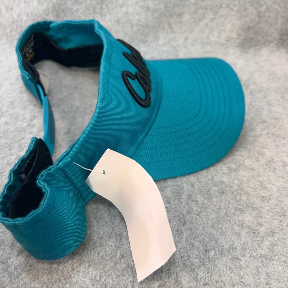 Cabelas Script Logo Mens Teal Cabelas Sun Visor Snapback Adjustable OSFM - Picture 7 of 9